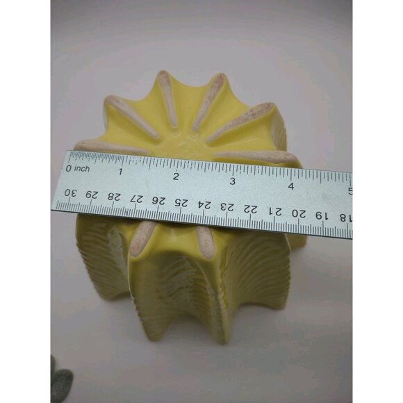 Vintage MCM Shawnee Sunny Yellow Fern Design Ceramic Planter, No Hole, READ - Picture 11 of 17